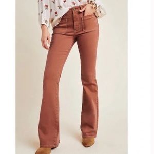 Anthropologie Pilcro High Rise Bootcut Jeans Rust Orange Brown Size 25